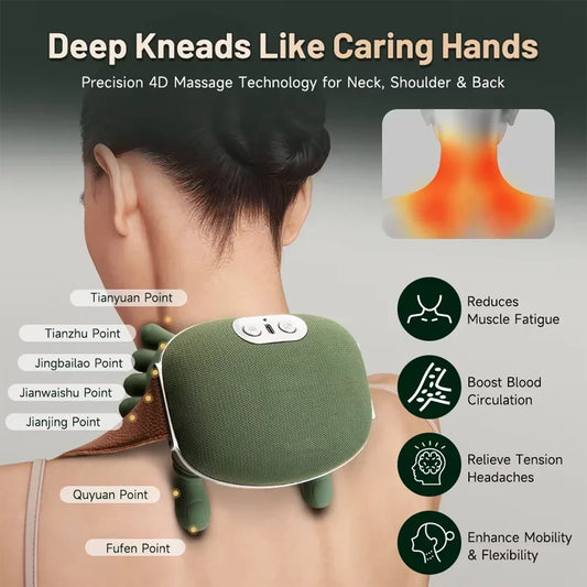 TINSOL Electric Acupressure Neck Massager Electric Deep Tissue Massage 4D Simulated Palm Design Relieves Pain, Relaxes Muscles