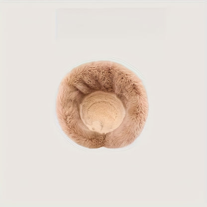 Winter Thermal Bucket Hat, Faux Fur Plush Thickened Ear Protection Fisherman Warmer Hat For Women Xmas Gift