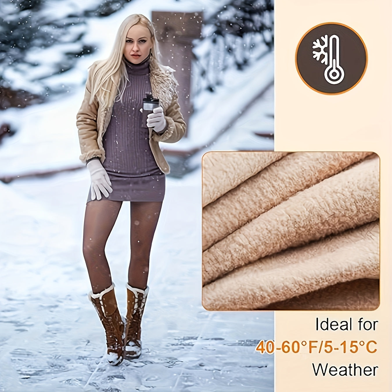 [Warm and Stretchy] Women's Winter Fleece-Lined Leggings | Soft and Stretchy | High-Waisted Style | Perfect for Pairing with Short Skirts and Boots | Ideal Holiday Gift