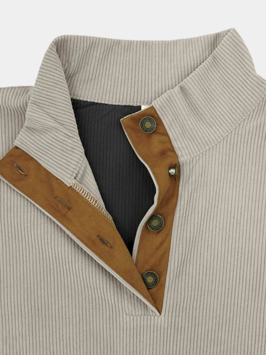 Hochkragen Corduroy Retro Pullover