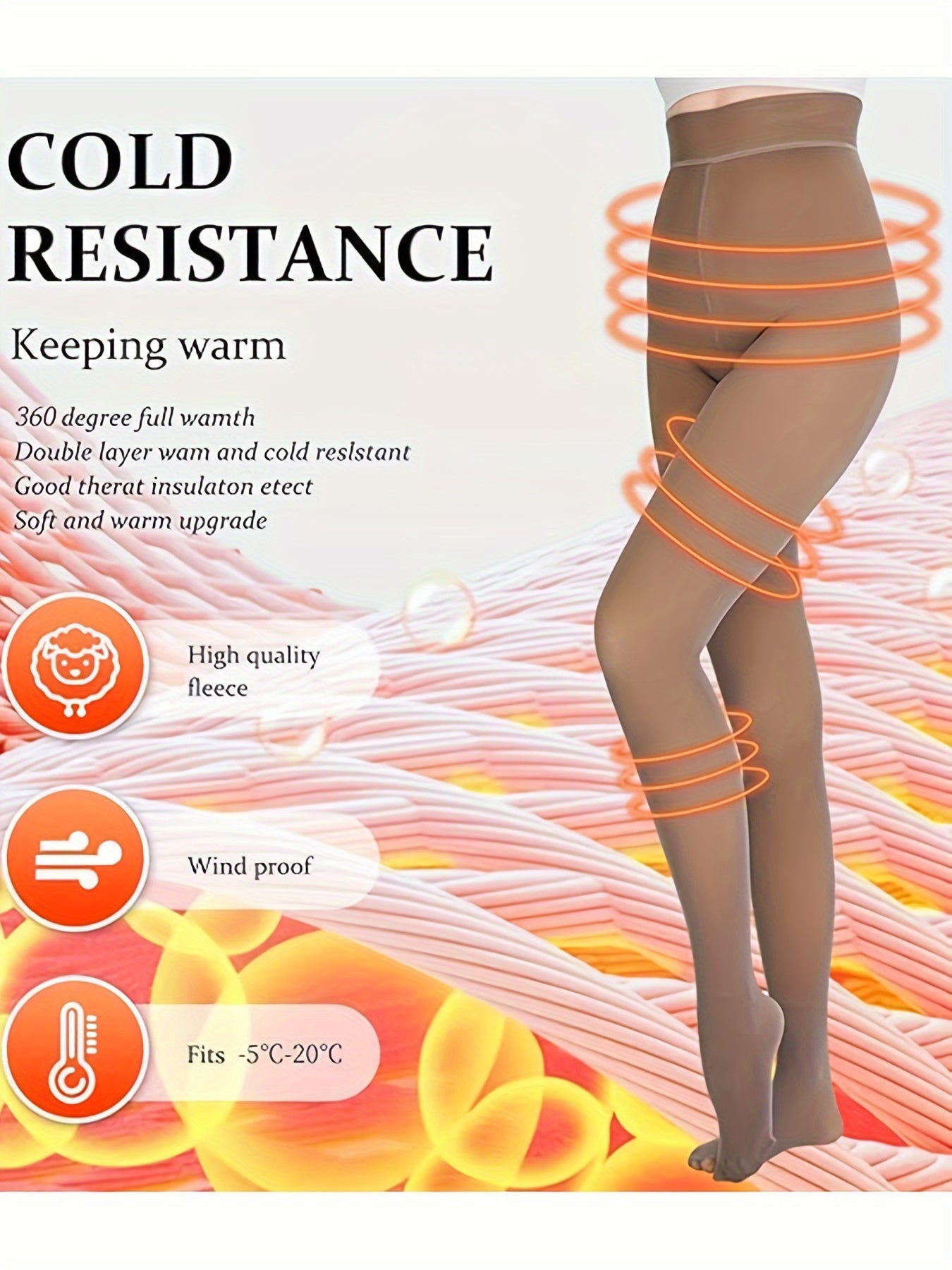 1pc Fleece Lined Leggings, Women's Winter Warm Pantyhose, Soft Stretch, Comfortable, Fashionable Slimming, High Waist Design, Can Be Perfectly Matched With Short Skirts, Boots, High Heels, Etc.