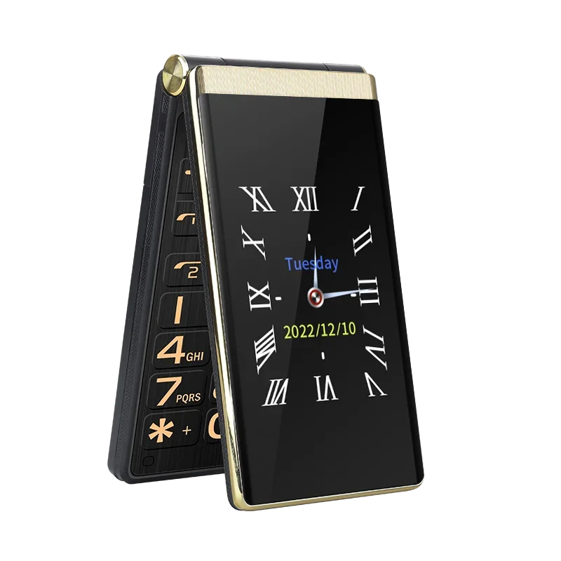 YEEMI M1 GSM 2G Flip Mobile Phone for the Elderly Dual Sim Real 1800mAh Double Screen Supports Russian Key Cheap Cellphone