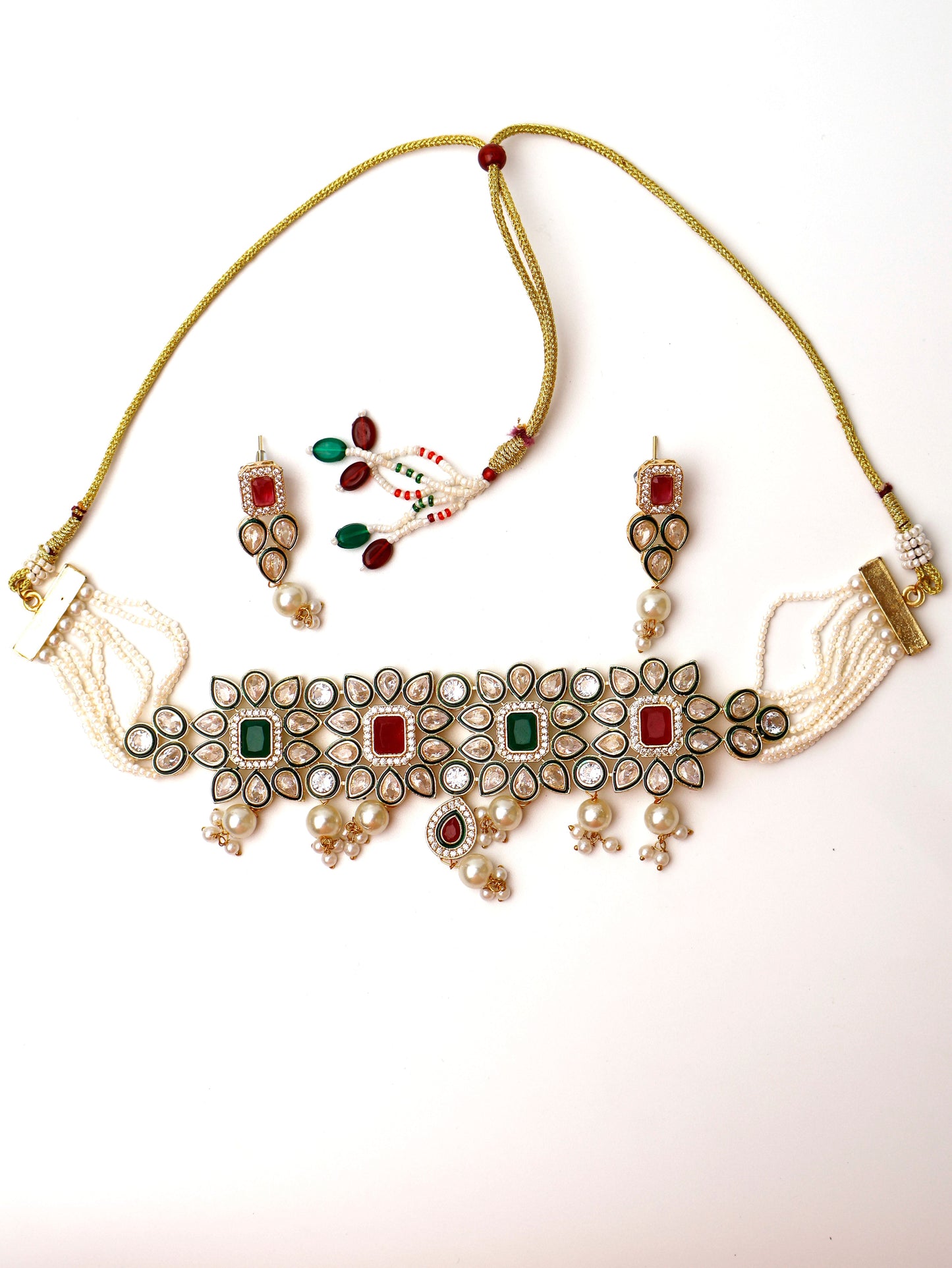 Red and Green Necklace Set