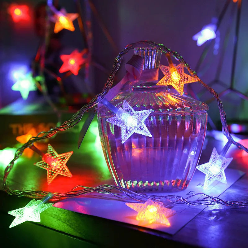 Solar Star String Lights Outdoor Waterproof LED Solar Powered Fairy Lights For Christmas Patio Garden Yard Porch Wedding Decor