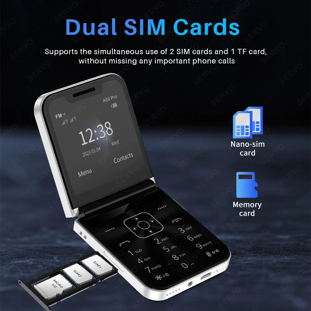 SERVO A50 PRO: The Ultimate Fusion of Style & Simplicity Dual SIM Unlocked Foldable Cellphones