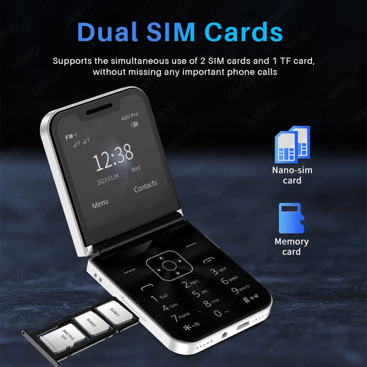SERVO A50 PRO: The Ultimate Fusion of Style & Simplicity Dual SIM Unlocked Foldable Cellphones