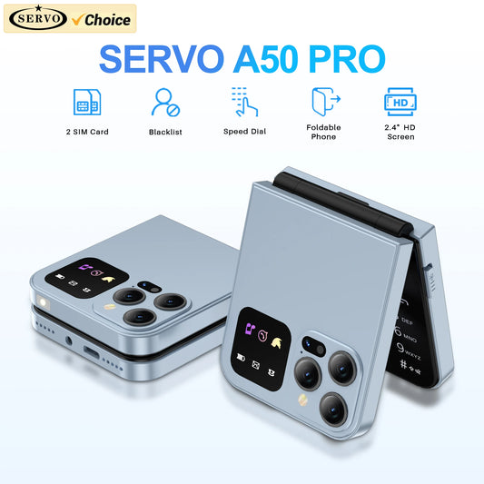 SERVO A50 PRO: The Ultimate Fusion of Style & Simplicity Dual SIM Unlocked Foldable Cellphones