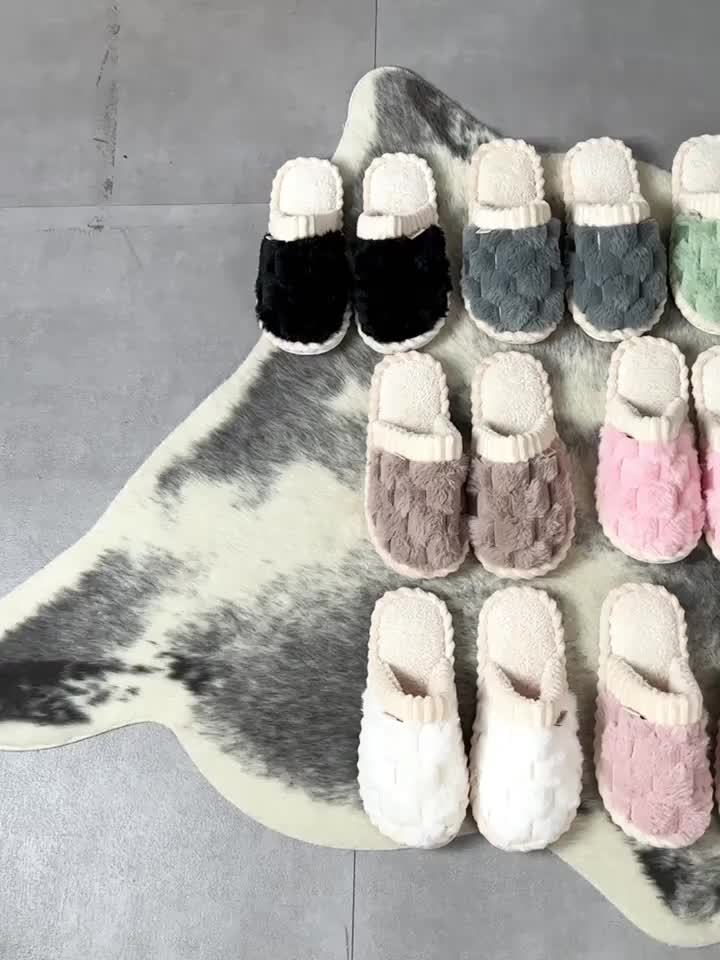 Cozy Plaid Fleece Slippers for Women - Soft, Warm, Non-Slip Indoor Shoes with Thick EVA Sole, Perfect for Winter Home Comfort, Casual Slippers | Plaid Pattern Slippers | Soft Fabric Upper